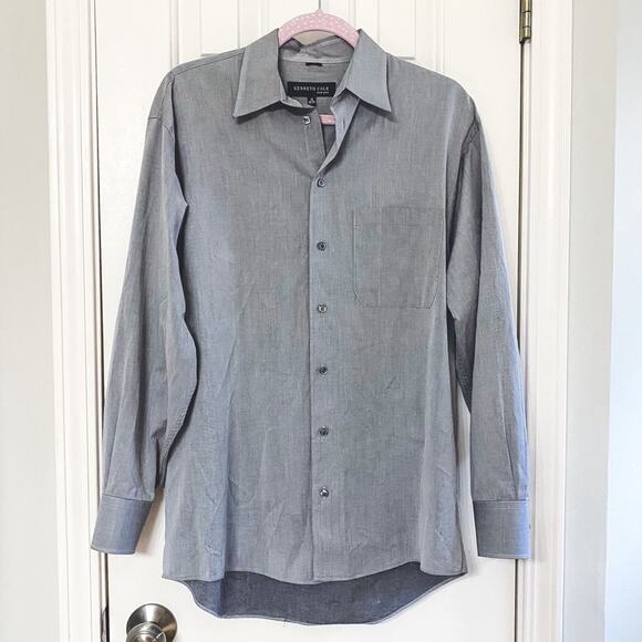 KENNETH COLE • Gray Long Sleeve Button Down Shirt - Picture 1 of 5